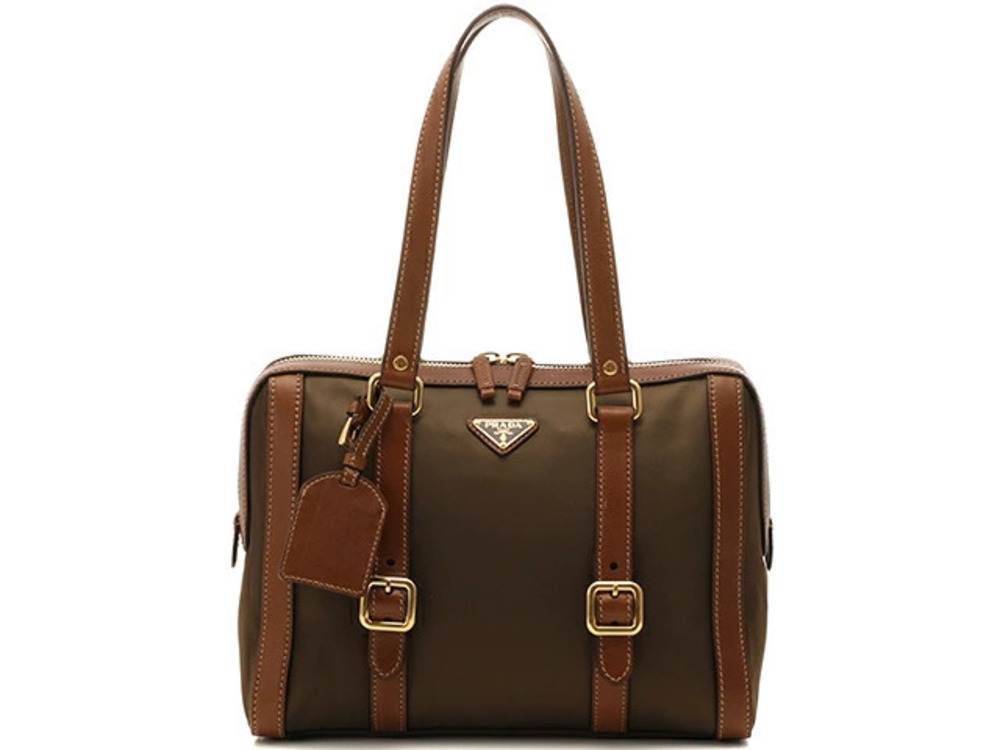 Prada handbag dark brown calfskin HU